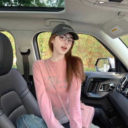 FA46148# 后包领个性扎染设计感长袖T恤女上衣外穿 服裝批發女裝批發服飾貨源