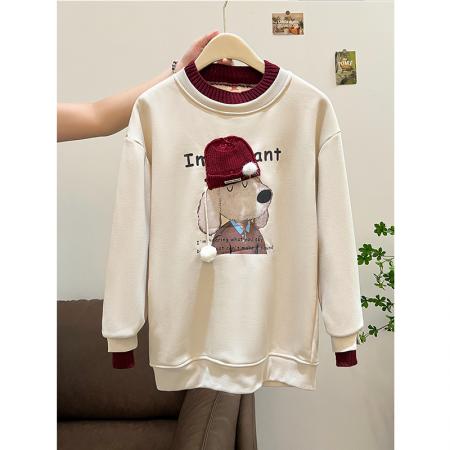 FA46153# 首发华棉复天鹅绒特大码300斤中长款毛领假两件加绒厚 服裝批發女裝批發服飾貨源