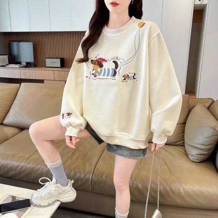 FA46165# 包领条华棉复合棒球服百搭上衣卫衣女 服裝批發女裝批發服飾貨源