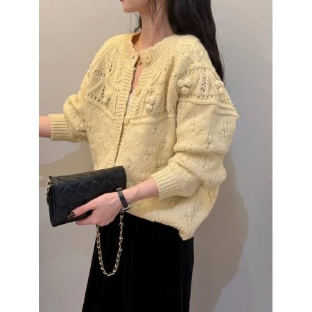 LN76354# 红色针织开衫...