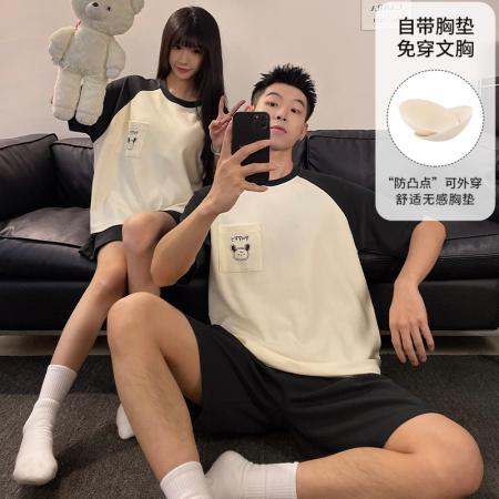 FA46242# 睡衣带胸垫春...