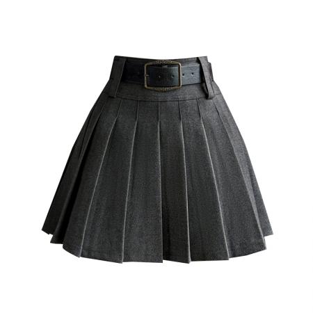 FA46292# 毛呢短裙裤秋冬新款呢子a字短裤裙高腰防走光短裤百褶半裙女 服裝批發女裝批發服飾貨源