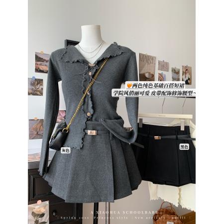 FA46316# 秋冬新款百搭高级百褶裙半身裙短裙短裤裙裤女 服裝批發女裝批發服飾貨源