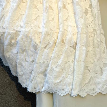 FA46339# 大码白色芭蕾风蛋糕仙女蕾丝加绒加厚A字半身长裙 服裝批發女裝批發服飾貨源