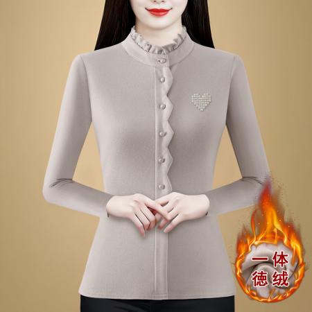 FA46344# 秋冬季新品时尚气质百搭长袖绣花套头加厚打底衫减龄上衣 服裝批發女裝批發服飾貨源