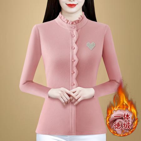 FA46344# 秋冬季新品时尚气质百搭长袖绣花套头加厚打底衫减龄上衣 服裝批發女裝批發服飾貨源