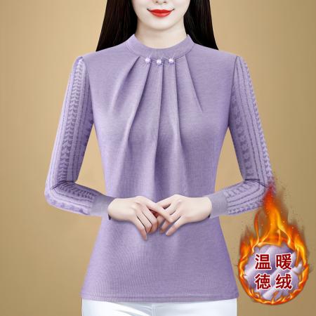 FA46345# 秋冬新款纯色三粒珠子款气质百搭衬衫 服裝批發女裝批發服飾貨源