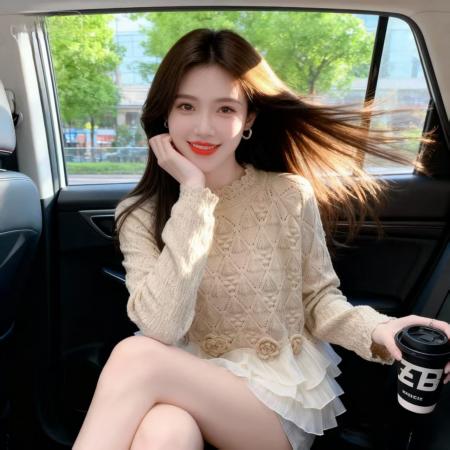 FA46374# 冬季新款韩版时尚气质雪纺拼接毛衣宽松简约百搭纯色上衣 服裝批發女裝批發服飾貨源