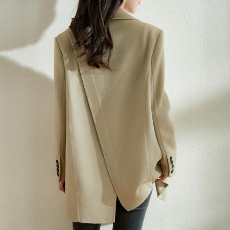 FA46380# 秋冬高级感呢子大衣女新款韩版中长西装宽松显瘦气质毛呢外套 服裝批發女裝批發服飾貨源