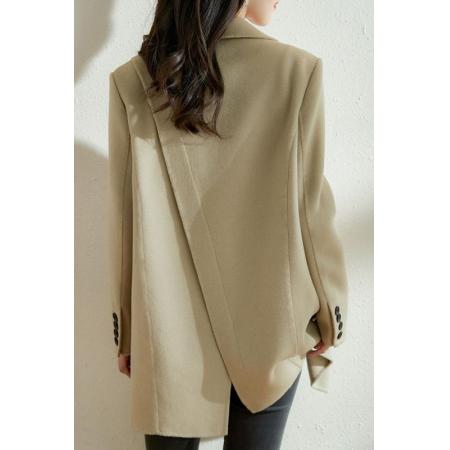 FA46380# 秋冬高级感呢子大衣女新款韩版中长西装宽松显瘦气质毛呢外套 服裝批發女裝批發服飾貨源