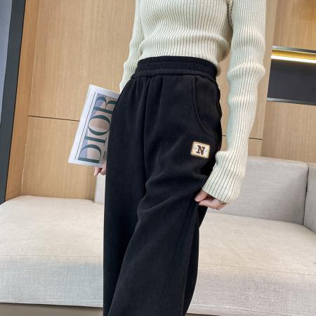 FA46391# 新款羊毛蚕丝香蕉裤阔腿裤女加绒加厚休闲运动裤拖地裤 服裝批發女裝批發服飾貨源