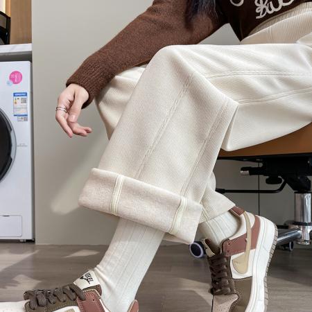 FA46391# 新款羊毛蚕丝香蕉裤阔腿裤女加绒加厚休闲运动裤拖地裤 服裝批發女裝批發服飾貨源