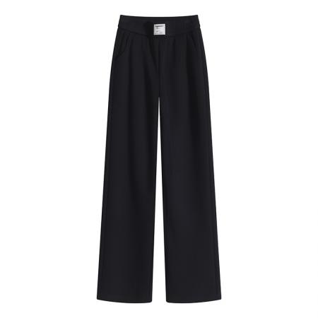 FA46395# 虎珀流光风阔腿裤女垂感新款秋冬季高腰窄版加绒直筒阔腿裤 服裝批發女裝批發服飾貨源