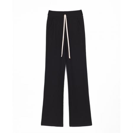 FA46399# 窄版针织宽松微喇女裤秋冬加绒直筒裤喇叭垂感微喇糯米裤子 服裝批發女裝批發服飾貨源