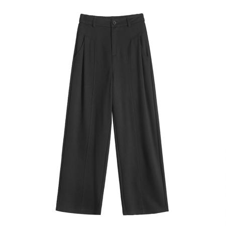 FA46400# 加绒西装阔腿裤秋冬款季牛仔香蕉镰刀裤高腰垂感休闲直筒裤 服裝批發女裝批發服飾貨源