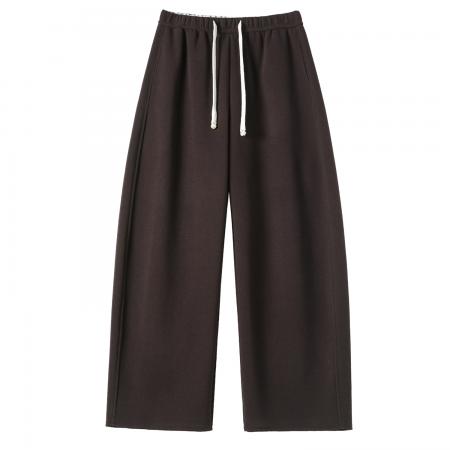 FA46404# 秋冬新款高腰窄版休闲弯刀裤拖地裤女加绒羊绒糯米裤 服裝批發女裝批發服飾貨源