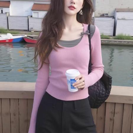 FA46421# 欧货时尚复古字母印花无帽圆领卫衣女冬季慵懒风宽松百搭长袖上衣 服裝批發女裝批發服飾貨源