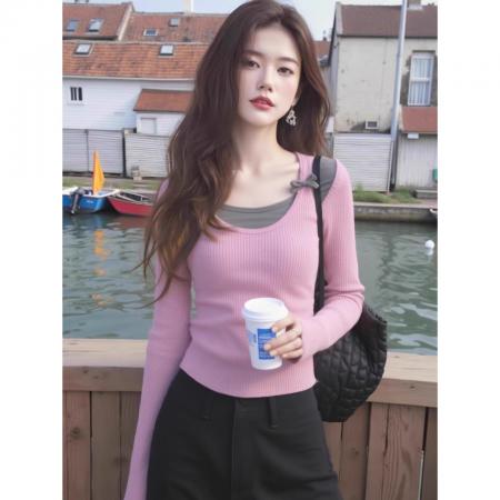 FA46421# 欧货时尚复古字母印花无帽圆领卫衣女冬季慵懒风宽松百搭长袖上衣 服裝批發女裝批發服飾貨源