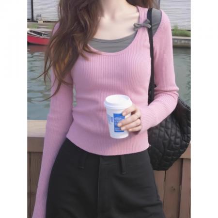 FA46421# 欧货时尚复古字母印花无帽圆领卫衣女冬季慵懒风宽松百搭长袖上衣 服裝批發女裝批發服飾貨源