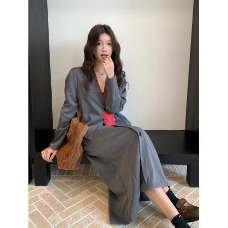 FA46434# 大码气质高级感时尚长袖西装高腰半身裙两件套装 服裝批發女裝批發服飾貨源