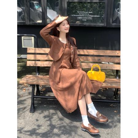 FA46436# 大码高级感洋气减龄气质显瘦百搭连衣裙中长款裙 服裝批發女裝批發服飾貨源