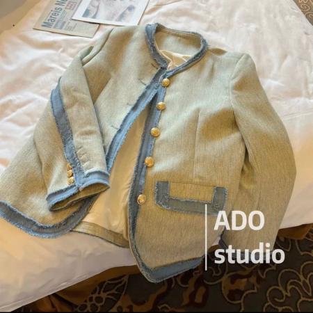 FA46513# 小香风西装外套女春秋款设计感小众美式复古高级感chic港风上衣潮