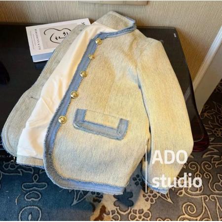 FA46513# 小香风西装外套女春秋款设计感小众美式复古高级感chic港风上衣潮