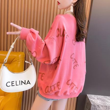 FA46563# 新款秋韩版宽松中长款卫衣女