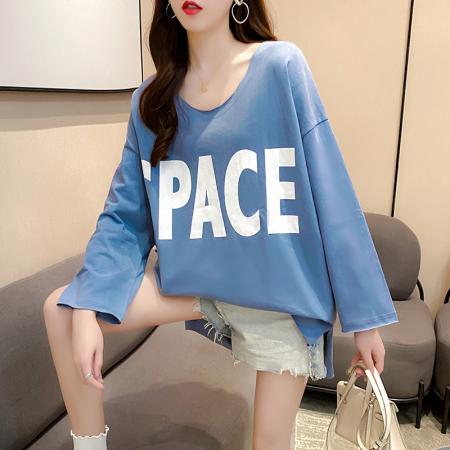 FA46566# 秋季新款韩版打底衫宽松圆领长袖T恤女