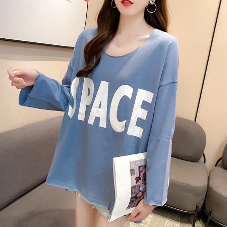 FA46566# 秋季新款韩版打底衫宽松圆领长袖T恤女