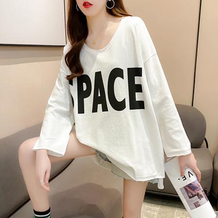 FA46566# 秋季新款韩版打底衫宽松圆领长袖T恤女