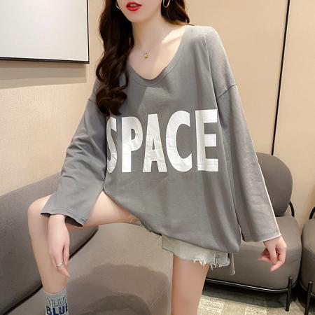 FA46566# 秋季新款韩版打底衫宽松圆领长袖T恤女