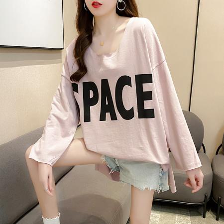 FA46566# 秋季新款韩版打底衫宽松圆领长袖T恤女