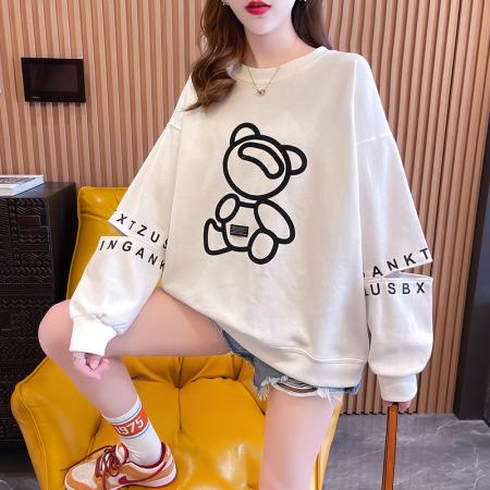 FA46568# 珠地秋装新款韩版宽松卫衣女