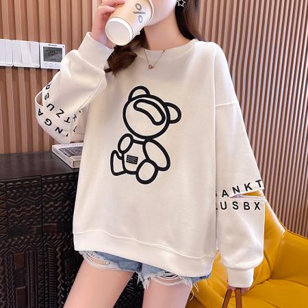 FA46568# 珠地秋装新款韩版宽松卫衣女