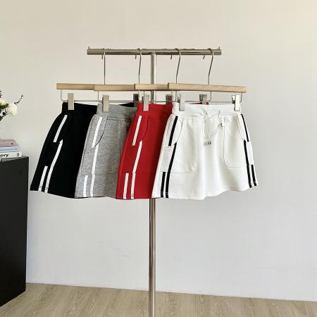 FA46571# 纯棉华棉夏新款宽松休闲显瘦A字百搭抽绳短裙女