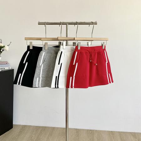 FA46571# 纯棉华棉夏新款宽松休闲显瘦A字百搭抽绳短裙女