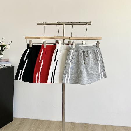 FA46571# 纯棉华棉夏新款宽松休闲显瘦A字百搭抽绳短裙女