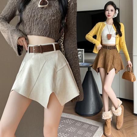 FA46591# 秋季新款韩版设计感不规则显瘦半身裙女高腰百搭短裙小众辣妹