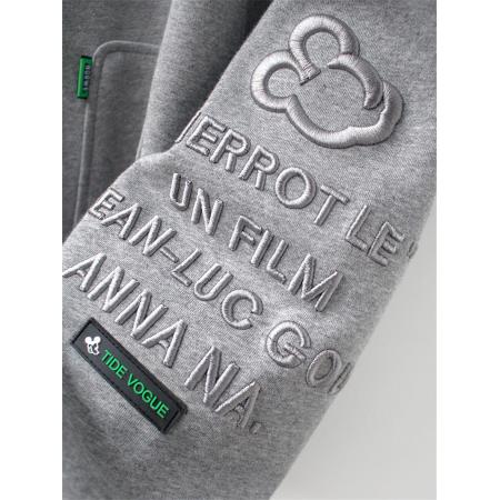 FA46624# 华棉复贝贝绒秋冬新款加绒加厚连帽开衫女卫衣宽松中长款上衣外套