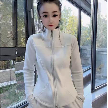 LN76362# 网红时尚减龄纯色拉链设计立领卫衣女洋气韩版保暖拼接上衣