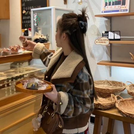 FA46727# 短款撞色夹棉加厚小香风外套女秋冬装新款韩系小个子保暖上衣 服裝批發女裝批發服飾貨源