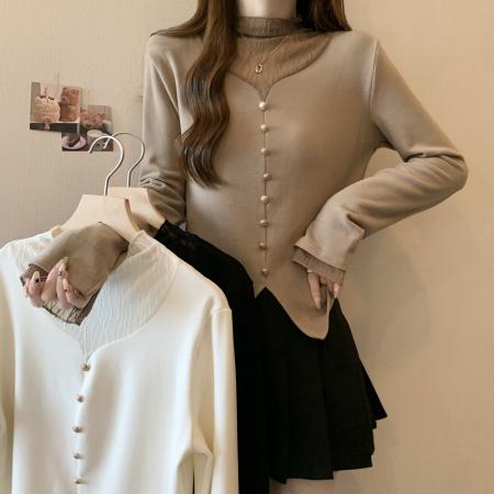 FA46763# 大码蕾丝拼接...