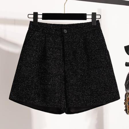 FA46791# 大码黑色短裤女外穿秋冬新款大腿灯芯绒高腰显瘦A字靴裤 服裝批發女裝批發服飾貨源