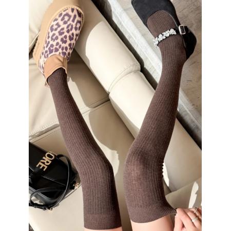 FA46796# 大码胖mm竖纹羊绒白色小腿袜长袜秋冬加绒保暖及膝袜堆堆袜女 服裝批發女裝批發服飾貨源