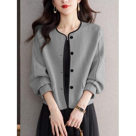 FA46809# 春秋新款显白气质大码小香风女时尚镶边百搭短款外套女 服裝批發女裝批發服飾貨源