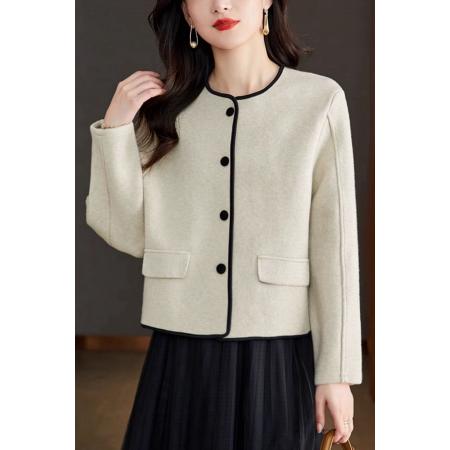 FA46809# 春秋新款显白气质大码小香风女时尚镶边百搭短款外套女 服裝批發女裝批發服飾貨源