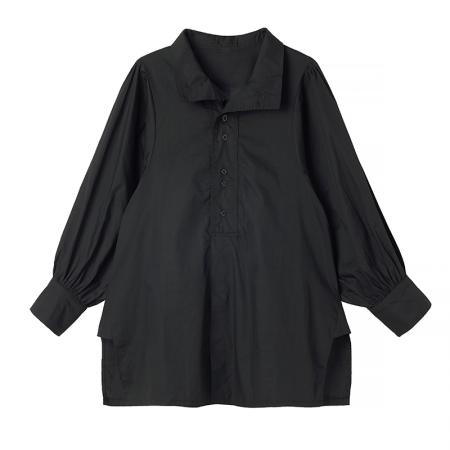 FA46816# 秋季时大码时尚立领衬衫显瘦气质长袖休闲百搭宽松上衣 服裝批發女裝批發服飾貨源
