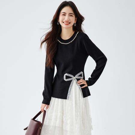 FA46820# 大码钉珠针织...