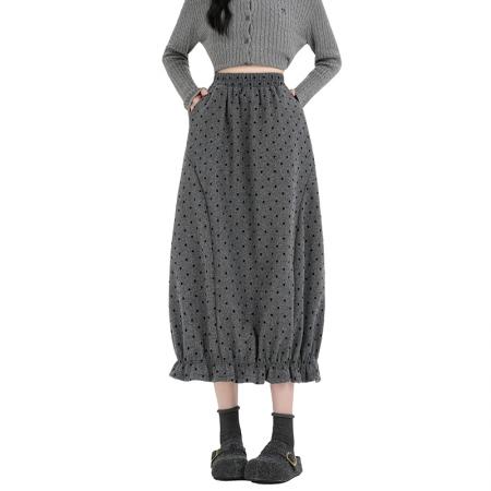 FA46858# 冬新款百搭显瘦网红毛呢半身裙花苞灯笼裙气质半身裙 服裝批發女裝批發服飾貨源